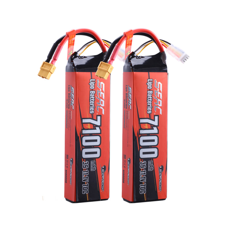 【Sunpadow】3S RC Lipo Battery 11.1V 70C 7100mAh Soft Pack with XT60 Connector