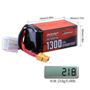 【Sunpadow】 6S 22.2V Lipo Battery 1300mAh 120C Soft Pack with XT60 Connector for FPV 2 Packs (Buy One Get Two)