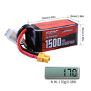 Sunpadow 4S Lipo Battery 14.8V 1500mAh 120C Soft Pack with XT60 Plug for RC FPV 2 Packs (Buy One Get Two)