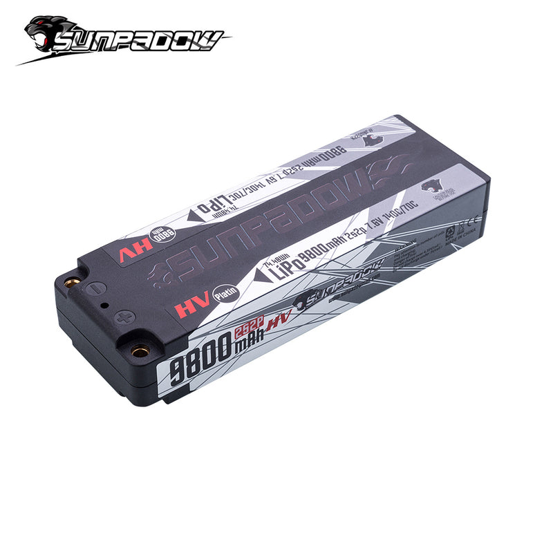 2025 Sunpadow TOP Series Lipo Battery 4600mAh/6500mAh/9800mAh  7.4V 2S1P 140C Stick ULGC with 4mm Bullet for RC Car Vehicle Play