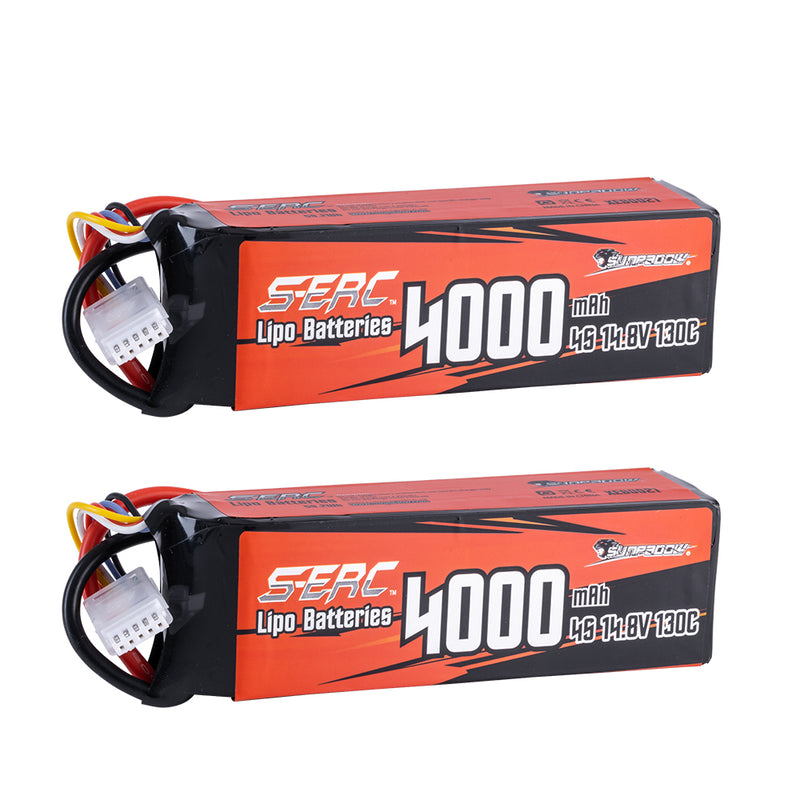 【Sunpadow】2x 4S lipo battery 4000mAh 130C with XT60 for RC Trucks RC Boat RC Car Drone Helicopter Desert Hobby