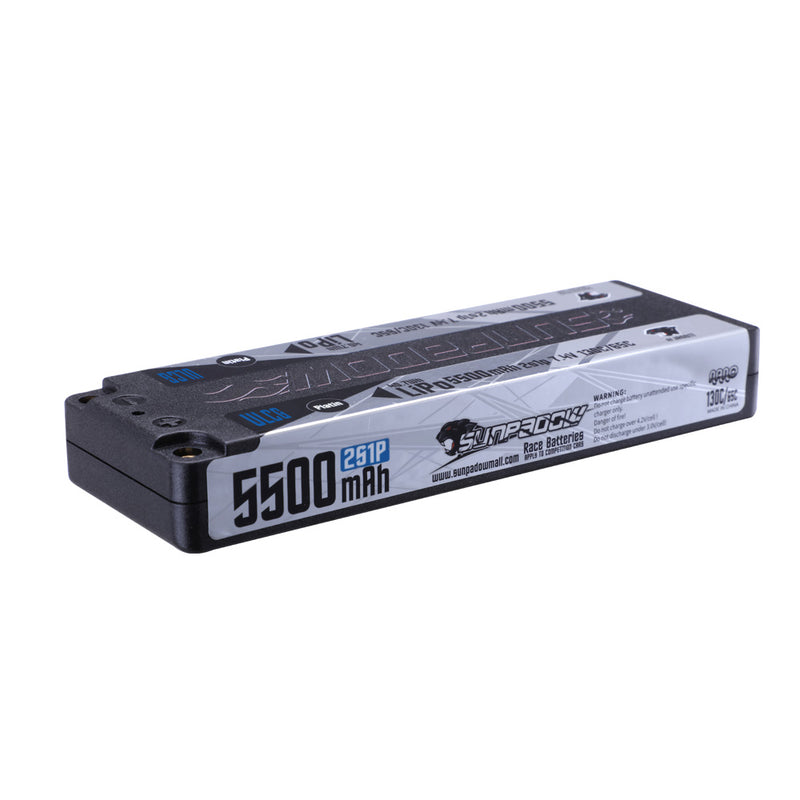 2025 Sunpadow TOP Series Lipo Battery 5500mAh 7.4V 2S1P 130C Stick ULGC with 4mm Bullet for RC Car Vehicle Play