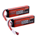 【Sunpadow】 2S Lipo Battery 7.4V 6000mAh 70C Soft Pack with Deans T Plug for RC Car