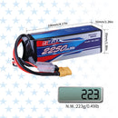 2pcs 14.8V 4S RC Lipo Battery 25C 2250mAh with XT60 Plug for RC Airplane Racing Hobby
