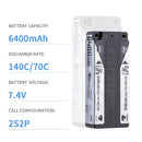 2024 Sunpadow TOP Series Lipo Battery 6400mAh 7.4V 2S2P 140C Hardcase with 5mm Bullet for RC Car Vehicle Match