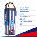 【Buy one get two】 2pcs  3S 11.1V 6400mAh 100C Lipo Battery EC5 Plug for RC Car Plane DJI Truck Tank Buggy Racing Boat Models