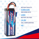 【Buy one get two】4S 14.8V 5300mAh 100C Lipo Battery EC5 Plug for RC Car Plane DJI Truck Tank Buggy Racing Boat Models