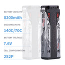 2024 Sunpadow HV series Lipo Battery 8200mAh 2S2P 7.6V 140C with 5mm Bullet STICK for RC Car Race