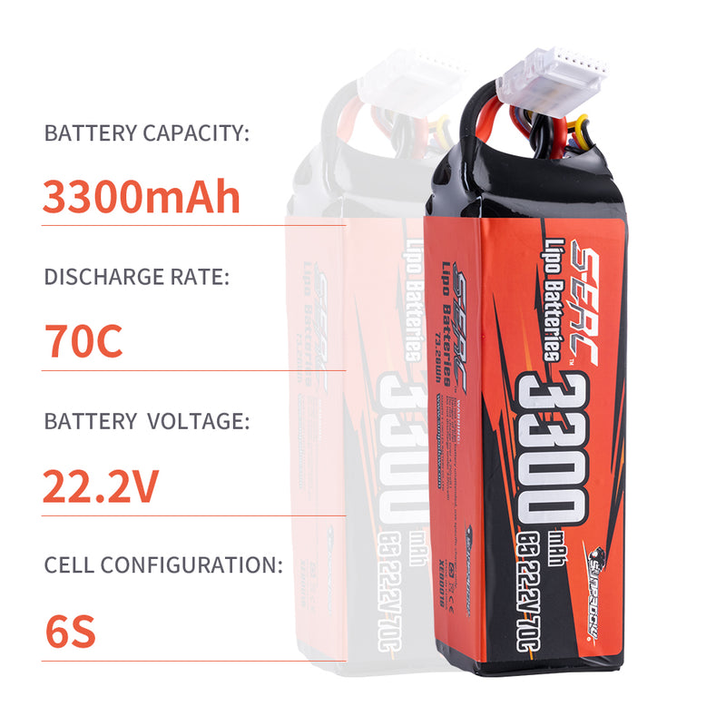 【Sunpadow】6S lipo battery 3300mAh 70C XT60 Plug for RC Car Truck Vehicle Buggy Hobby