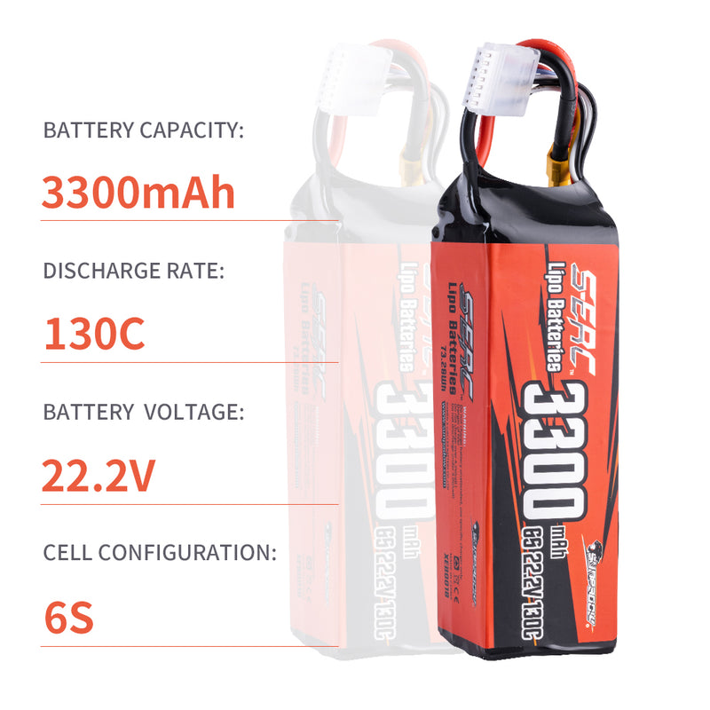 【Sunpadow】6S lipo battery 3300mAh 130C with XT60 Plug for RC Car Hobby traxxas Vehicle Drone Tanks