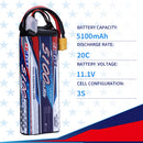 【Buy one get two】3S 11.1V RC Lipo Battery 20C 5100mAh with XT60 Plug for RC Drone Hobby
