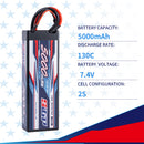 【Buy one get two】2S lipo battery 5000mAh 130C T Plug for RC Car Trucks traxxas Drone Helicopter RC tank