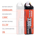 【Sunpadow】2pcs 3S lipo battery 3300mAh 130C with XT60 Plug for RC Car rc trucks traxxas Hobby Vehicle tank