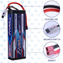 2S Lipo Battery 7.4V 7100mAh 70C Hard Case with Deans T Plug for RC Truck Hobby