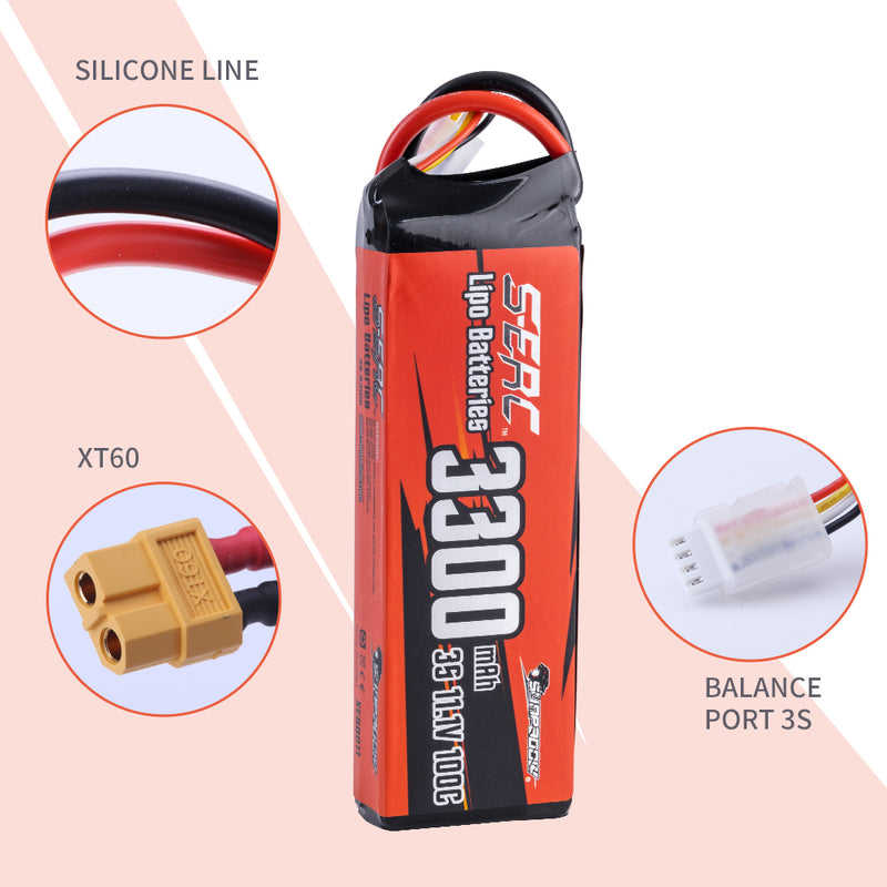 【Sunpadow】2pcs 3S lipo battery 3300mAh 100C with XT60 Plug for RC Car rc trucks traxxas Hobby Vehicle tank