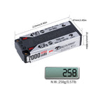 2024 Sunpadow HV Series Lipo Battery 7000mAh 7.6V 2S2P 140C with 5mm Bullet for RC Car Play
