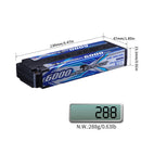 Sunpadow Lipo Battery 6000mAh 2S2P 7.4V 120C with 4mm Bullet STICK for RC Car Race