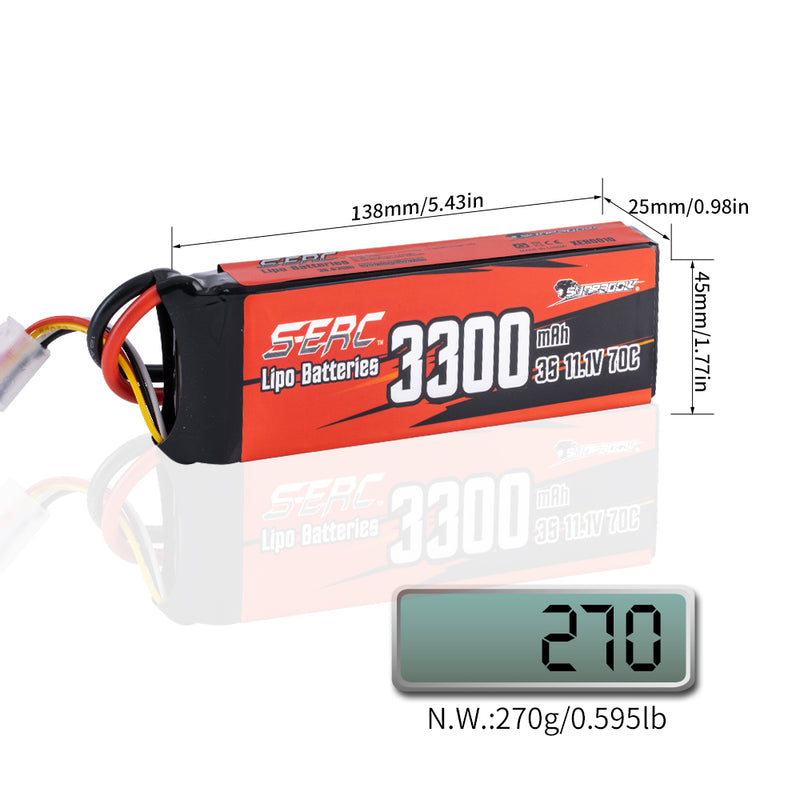 【Sunpadow】2pcs 3S 11.1V 3300mAh 70C lipo battery XT60 Plug for RC Car Hobby Vehicle traxxas