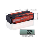 Sunpadow Lipo Battery 6000mAh 2S2P 7.6V 100C with 4mm Bullet STICK for RC Car Race