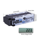2024 Sunpadow TOP Series Lipo Battery 5400mAh 7.4V 2S2P 120C Shorty Hardcase with 4mm Bullet for RC Car Vehicle Match
