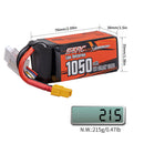 【Sunpadow】6S Lipo Battery 22.2V 1050mAh 130C Soft Pack with XT60 Plug for RC FPV Racing