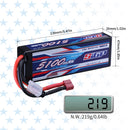 【Buy one get two】2S 7.4V Lipo Battery 5100mAh 70C Hard Case with Deans T Plug for RC Car Hobby
