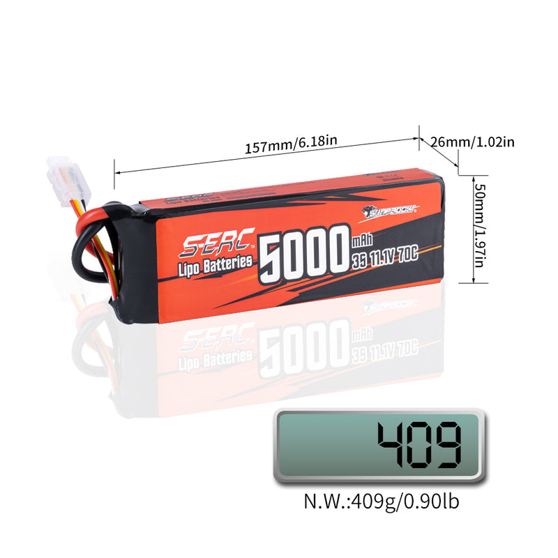 【Sunpadow】2x 3S lipo battery 5000mAh 70C EC5 Plug for RC Car Trucks traxxas Drone Helicopter RC tank