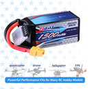 4S Lipo Battery 14.8V 1500mAh 120C Soft Pack with XT60 Plug for RC FPV 2 Packs (Buy One Get Two)