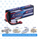 【Buy one get two】7.4V 2S Lipo Battery 6100mAh 70C Hard Case with Deans T Plug for RC Truck
