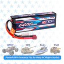 【Buy one get two】2S 7.4V 6400mAh 100C Lipo Battery T Plug for RC Car Plane DJI Truck Tank Buggy Racing Boat Models