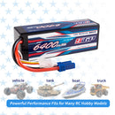 【Buy one get two】 2pcs  3S 11.1V 6400mAh 100C Lipo Battery EC5 Plug for RC Car Plane DJI Truck Tank Buggy Racing Boat Models