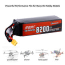 【Sunpadow】6S lipo battery 23.1V 8200mAh 120C with XT60 for RC Drone FPV Helicopter Desert Hobby