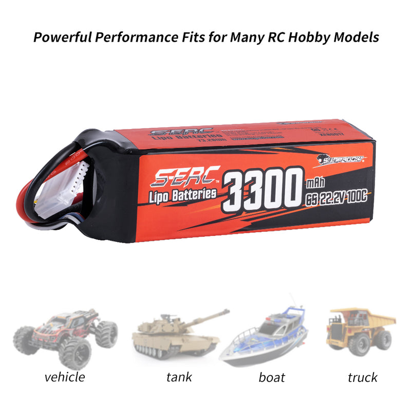 【Sunpadow】6S lipo battery 3300mAh 100C with XT60 Plug for RC Car Vehicle RC Boat RC Trucks RC truggy