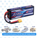 【Buy one get two】2S 7.4V Lipo Battery 5100mAh 70C Hard Case with XT60 Connector