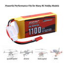 【Sunpadow】11.1V 3S RC Lipo Battery 35C 1100mAh with JST Plug for RC Quadcopter 2 Packs (Buy One Get Two)
