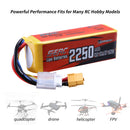 Sunpadow 14.8V 4S RC Lipo Battery 25C 2250mAh with XT60 Plug for RC Airplane Racing Hobby Drone FPV