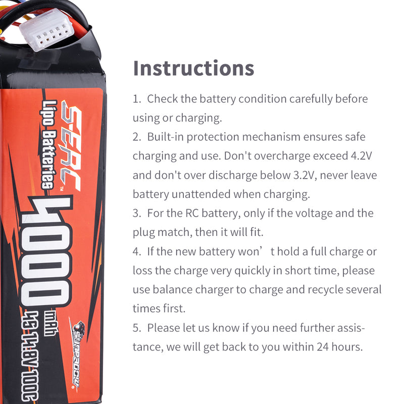【Sunpadow】2x lipo battery 4000mAh 4S 100C with XT60 for RC Car RC Crawlers and Scale trucks jeep Hobby