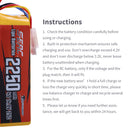 Sunpadow 14.8V 4S RC Lipo Battery 25C 2250mAh with XT60 Plug for RC Airplane Racing Hobby Drone FPV