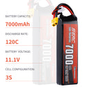 【Sunpadow】3S lipo battery 7000mAh 120C with XT60 Plug for RC Car rc trucks traxxas Hobby Vehicle tank