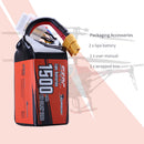 Sunpadow 6S 22.2V Lipo Battery 1500mAh 120C Soft Pack with XT60 for RC FPV Racing 2 Packs