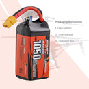 【Sunpadow】6S Lipo Battery 22.2V 1050mAh 130C Soft Pack with XT60 Plug for RC FPV Racing