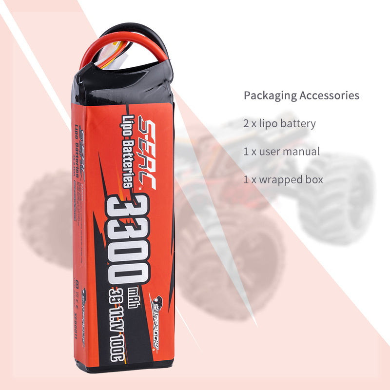 【Sunpadow】2pcs 3S lipo battery 3300mAh 100C with XT60 Plug for RC Car rc trucks traxxas Hobby Vehicle tank