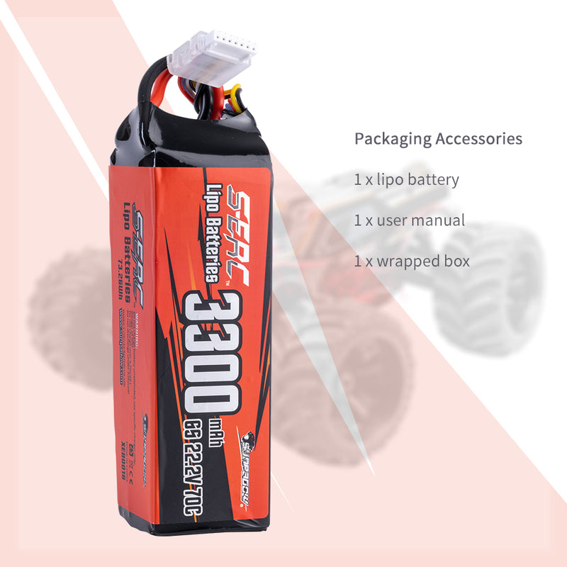 【Sunpadow】6S lipo battery 3300mAh 70C XT60 Plug for RC Car Truck Vehicle Buggy Hobby