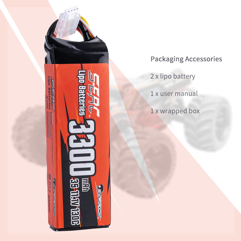 【Sunpadow】2pcs 3S lipo battery 3300mAh 130C with XT60 Plug for RC Car rc trucks traxxas Hobby Vehicle tank