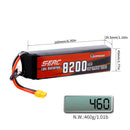 【Sunpadow】3S lipo battery 11.55V 8200mAh 120C XT60 Plug for RC Car Truck Vehicle Buggy Hobby