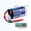 7.4V 2S RC Lipo Battery 25C 900mAh with JST Plug for RC Airplane Racing 2 Packs (Buy One Get Two)