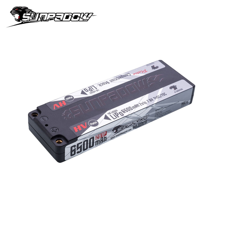 2024 Sunpadow HV Series Lipo Battery 6500mAh 7.6V 2S1P 140C with 5mm Bullet for RC Match