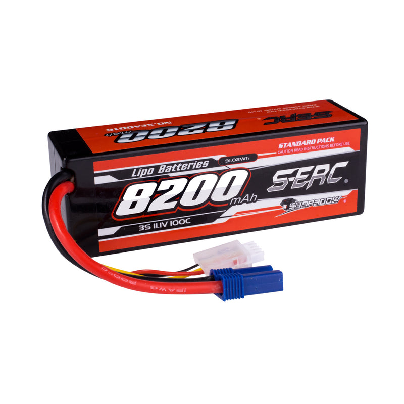 【Sunpadow】 3S 11.1V Lipo Battery 100C 8200mAh EC5 Plug  for RC Car Plane DJI Truck Tank Buggy Racing Boat Models