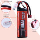 【Sunpadow】2pcs 2S Lipo Battery 7.4V 2200mAh 40C Soft Pack with Deans T Plug for RC Car Hobby