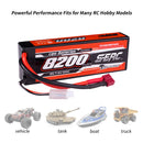 【Sunpadow】 2S 7.4V Lipo Battery 100C 8200mAh T Plug  for RC Car Plane DJI Truck Tank Buggy Racing Boat Models